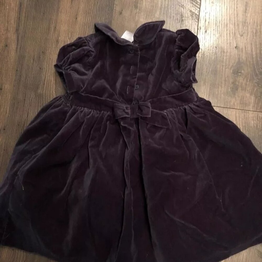 Gymboree Girls Holiday Dress Velvet feel Navy Blue Size 18-24 Months